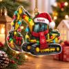 Picture of Construction Excavator Christmas Ornament, Personalized Heavy Equipment Acrylic Ornament, Custom Name Builder Tree Decor Holiday Keepsake