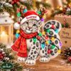 Picture of Snow Leopard Christmas Ornament, Personalized Leopard Acrylic Ornament, Custom Name Wildlife Tree Decor, Cute Winter Animal Holiday Gift