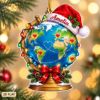 Picture of Travel Christmas Ornament, Personalized World Map Acrylic Ornament, Custom Family Adventure Tree Decor, Wanderlust Holiday Keepsake Gift