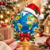 Picture of Travel Christmas Ornament, Personalized World Map Acrylic Ornament, Custom Family Adventure Tree Decor, Wanderlust Holiday Keepsake Gift