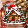 Picture of Cabin Home Christmas Ornament, Personalized Log Cabin Ornament, Custom New Home Christmas Tree Decor, Cozy Rustic Holiday Keepsake Gift 2026