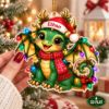 Picture of Dragon Christmas 2D Ornament, Personalized Green Dragon Acrylic Ornament,Custom Name Fantasy Tree Decor, Cute Mythical Creature Holiday Gift