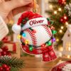 Picture of Baseball Christmas Ornament, Personalized Acrylic Ornament, Custom Name Baseball Tree Decor, Sports Lover Christmas Holiday Keepsake Gift