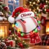 Picture of Baseball Christmas Ornament, Personalized Acrylic Ornament, Custom Name Baseball Tree Decor, Sports Lover Christmas Holiday Keepsake Gift