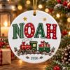 Picture of Personalized Christmas Train Ornament 2026, Custom Name Ceramic Ornament, Kids Holiday Train Acrylic Ornament, Christmas Keepsake Gift