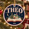 Picture of Personalized Book Lover Christmas Ornament 2026, Custom Name Reading Ceramic Ornament, Christmas Book Acrylic Ornament, Reader Gift