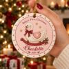 Picture of Personalized Baby First Christmas Ornament 2026, Custom Name Swan Ceramic Ornament, Baby Girl 1st Christmas Keepsake, Newborn Gift