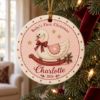 Picture of Personalized Baby First Christmas Ornament 2026, Custom Name Swan Ceramic Ornament, Baby Girl 1st Christmas Keepsake, Newborn Gift