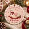 Picture of Personalized Baby First Christmas Ornament 2026, Custom Name Swan Ceramic Ornament, Baby Girl 1st Christmas Keepsake, Newborn Gift