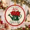 Picture of Personalized Couple Christmas Ornament 2026, Custom Names Poinsettia Garden Ceramic Ornament, Love Grows Here Christmas Keepsake Gift