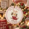 Picture of Personalized Baby First Christmas Ornament 2026, Custom Name Bunny Ceramic Ornament, Baby Girl 1st Christmas Acrylic Ornament, Newborn Gift