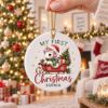 Picture of Personalized Unicorn First Christmas Ornament 2026, Custom Name Baby Girl Ceramic Ornament, Magical Unicorn Acrylic Ornament, Kids Xmas Gift
