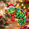 Picture of Chameleon Christmas Ornament, Personalized Chameleon Acrylic Ornament, Custom Name Reptile Tree Decor, Cute Lizard Lover Holiday Gift 2026
