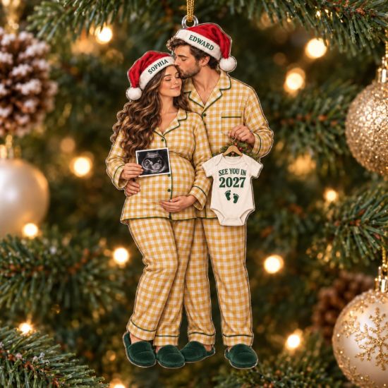 Picture of Personalized Bump's First Christmas Ornament, See You In 2027 Baby's Ornament, Expecting Parents, Baby Announcement, Pregnancy Ornament