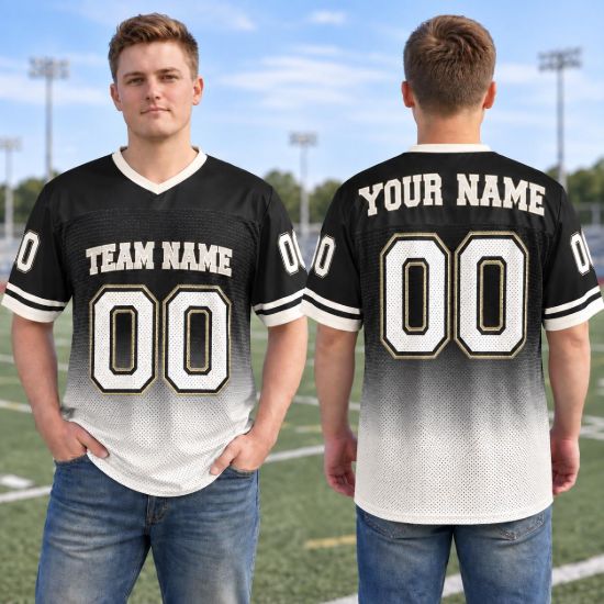 Picture of Personalized Football Jersey, Custom Team Name & Number Mesh Jersey, Personalized Player Name Sports Shirt, Football Team Gift Jersey