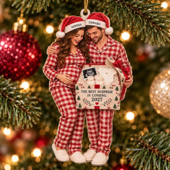 Picture of Personalized Bump's First Christmas Ornament, See You In 2027 Baby Announcement, Expecting Parents, Pregnancy Keepsake, Christmas Gift