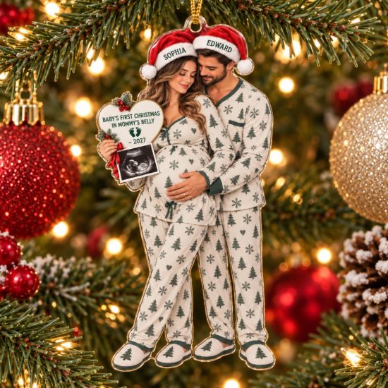 Picture of Personalized Bump's First Christmas Ornament, See You In 2027 Baby Announcement, Expecting Parents, Pregnancy Keepsake, Christmas Gift