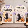 Picture of Personalized Halloween Mesh Jersey, Custom Name Black Cat Ghost Shirt, Cute Pumpkin Witch Jersey, Spooky Halloween Sports Gift for Her