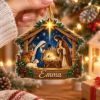 Picture of Personalized Nativity Christmas Ornament, Custom Name Holy Family Ornament, Christian Christmas Decor, Religious Gift, 2D Flat Ornament 2026