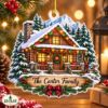 Picture of Personalized Family Cabin Christmas Ornament, Custom Family Name Ornament, Mountain Lodge Christmas Decor, Rustic Cabin Family Gift 2026