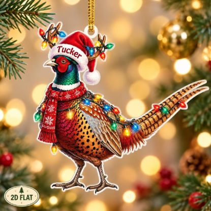 Picture of Personalized Pheasant Christmas Ornament, Custom Name Bird Ornament, Hunter Gift, Wildlife Lover Christmas Gift, 2D Flat Keepsake 2026