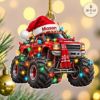Picture of Personalized Monster Truck Christmas Ornament, Custom Name Truck Ornament, Monster Truck Lover Gift, Boys Holiday Keepsake, 2D Flat Decor