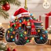 Picture of Personalized Monster Truck Christmas Ornament, Custom Name Truck Ornament, Monster Truck Lover Gift, Boys Holiday Keepsake, 2D Flat Decor