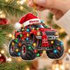 Picture of Personalized Monster Truck Christmas Ornament, Custom Name Truck Ornament, Monster Truck Lover Gift, Boys Holiday Keepsake, 2D Flat Decor