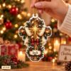 Picture of Personalized Christian Cross Christmas Ornament, Custom Name Religious Ornament, Faith Gift, Rustic Cross Holiday Keepsake, 2D Flat Decor