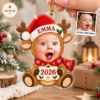 Picture of Personalized Baby Reindeer Photo Christmas Ornament, Custom Name & Year Reindeer Ornament, Baby First Christmas Gift, 2D Flat Keepsake 2026