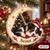 Picture of Personalized Australian Shepherd Christmas Ornament, Custom Dog Name Ornament, Black Tri Aussie Gift, Pet Keepsake, 2D Flat Xmas Decor