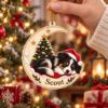 Picture of Personalized Australian Shepherd Christmas Ornament, Custom Dog Name Ornament, Black Tri Aussie Gift, Pet Keepsake, 2D Flat Xmas Decor
