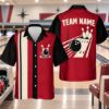 Picture of Personalized Retro Bowling Shirt, Custom Team Name Bowling Button Up, Red Black Vintage Bowling Shirt, Bowler Gift for Men Women