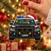 Picture of Personalized Police Car Christmas Ornament, Custom Name Police Officer Gift, Law Enforcement Xmas Keepsake, 2D Flat Holiday Tree Decor