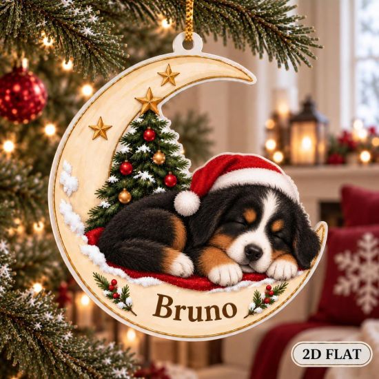 Picture of Personalized Bernese Mountain Dog Christmas Ornament, Custom Dog Name Ornament, Berner Lover Gift, 2D Flat Christmas Pet Keepsake 2026
