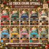 Picture of Personalized Christmas Truck Ornament, Custom Name Vintage Pickup Ornament, Red Truck Xmas Decor, 2D Flat Christmas Holiday Keepsake Gift