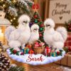 Picture of Personalized Silkie Chicken Ornament, Custom Name Chicken Christmas Ornament, Chicken Lover Gift, Farmhouse Christmas Decor 2D Flat 2026