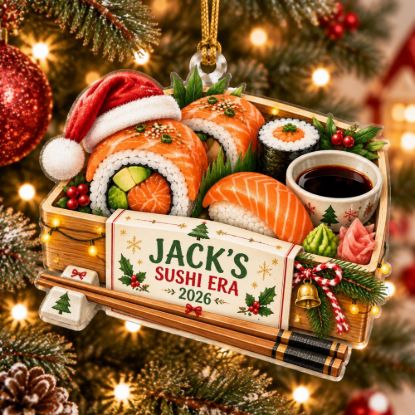 Picture of Personalized Sushi Christmas Ornament, Custom Sushi Lover Gift, Japanese Food Ornament, Foodie Christmas Tree Decor, Unique Keepsake 2026