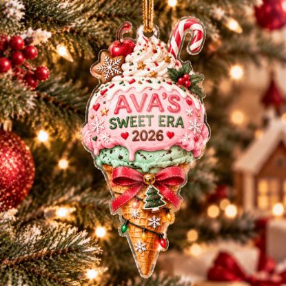Picture of Personalized Ice Cream Christmas Ornament, Custom Ice Cream Lover Gift, Sweet Treat Christmas Ornament,Dessert Tree Decoration,Keepsake 2026