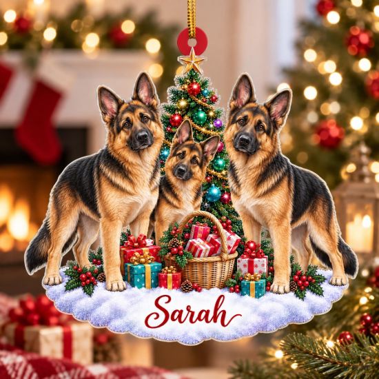 Picture of Personalized German Shepherd Christmas Ornament, Custom Name Dog Ornament, German Shepherd Lover Gift, Pet Christmas Keepsake 2D Flat 2026
