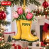 Picture of Personalized Gardening Boots Christmas Ornament, Custom Name Rain Boots Ornament, Tulip Flower Gift, Gardener Christmas Keepsake 2D Flat