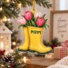 Picture of Personalized Gardening Boots Christmas Ornament, Custom Name Rain Boots Ornament, Tulip Flower Gift, Gardener Christmas Keepsake 2D Flat
