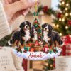 Picture of Personalized Bernese Mountain Dog Christmas Ornament, Custom Name Dog Ornament, Berner Lover Gift, Dog Mom Christmas Gift 2D Flat Ornament