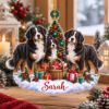 Picture of Personalized Bernese Mountain Dog Christmas Ornament, Custom Name Dog Ornament, Berner Lover Gift, Dog Mom Christmas Gift 2D Flat Ornament