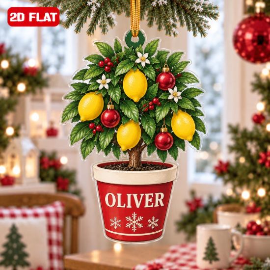 Picture of Personalized Lemon Tree Christmas Ornament, Custom Name Citrus Ornament, Lemon Lover Gift, Gardener Gift, Plant Lover 2D Flat Decor 2026