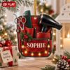 Picture of Personalized Hairstylist Christmas Ornament, Custom Name Hairdresser Gift, Salon Stylist Ornament, Cosmetologist Gift, 2D Flat Decor 2026
