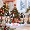 Picture of Personalized Holstein Cow Christmas Ornament, Custom Name Cow Ornament, Dairy Farmer Gift, Cow Lover Christmas Gift, 2D Flat Christmas Decor