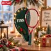 Picture of Personalized Tennis Christmas Ornament, Custom Name Tennis Racket Ornament, Tennis Player Gift, Coach Gift, 2D Flat Christmas Holiday Decor