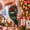 Picture of Personalized Tennis Christmas Ornament, Custom Name Tennis Racket Ornament, Tennis Player Gift, Coach Gift, 2D Flat Christmas Holiday Decor