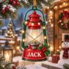 Picture of Personalized Lantern Christmas Ornament, Custom Name Camping Lantern Gift, Outdoor Lover Ornament, Cabin Christmas Decor, 2D Flat Keepsake